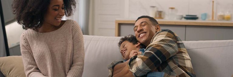 family enjoying the warm comfort in their home