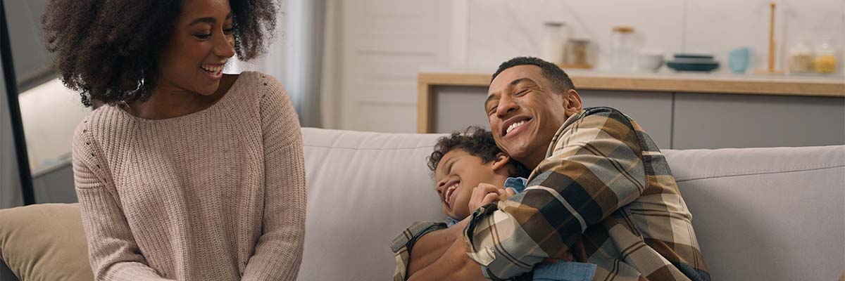 family enjoying the warm comfort in their home
